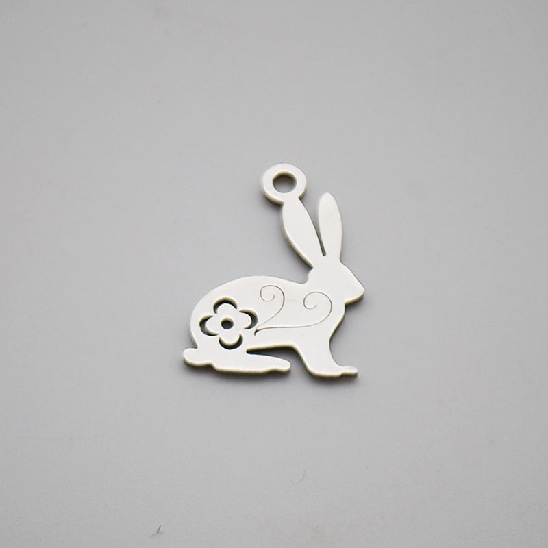 Stainless Steel Jewelry Accessories Cat Dog Rabbit Elephant Animal Pendant