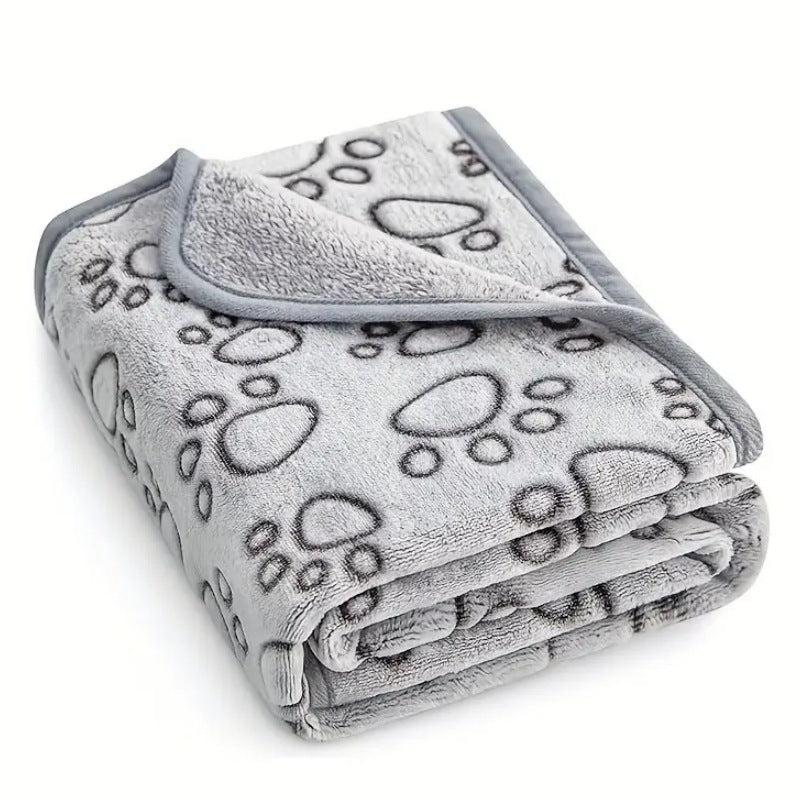 Soft High Quality Pet Blanket Grey Paw Dog Blanket Washable Pet Mat Warm And Comfortable Blanket For Cat Dogs