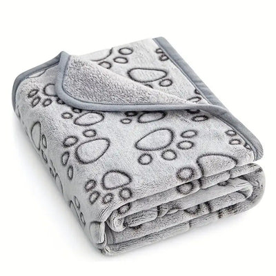 Soft High Quality Pet Blanket Grey Paw Dog Blanket Washable Pet Mat Warm And Comfortable Blanket For Cat Dogs