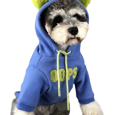 Small And Medium-sized Dog Cat Plus Velvet Warm Hooded Sweater