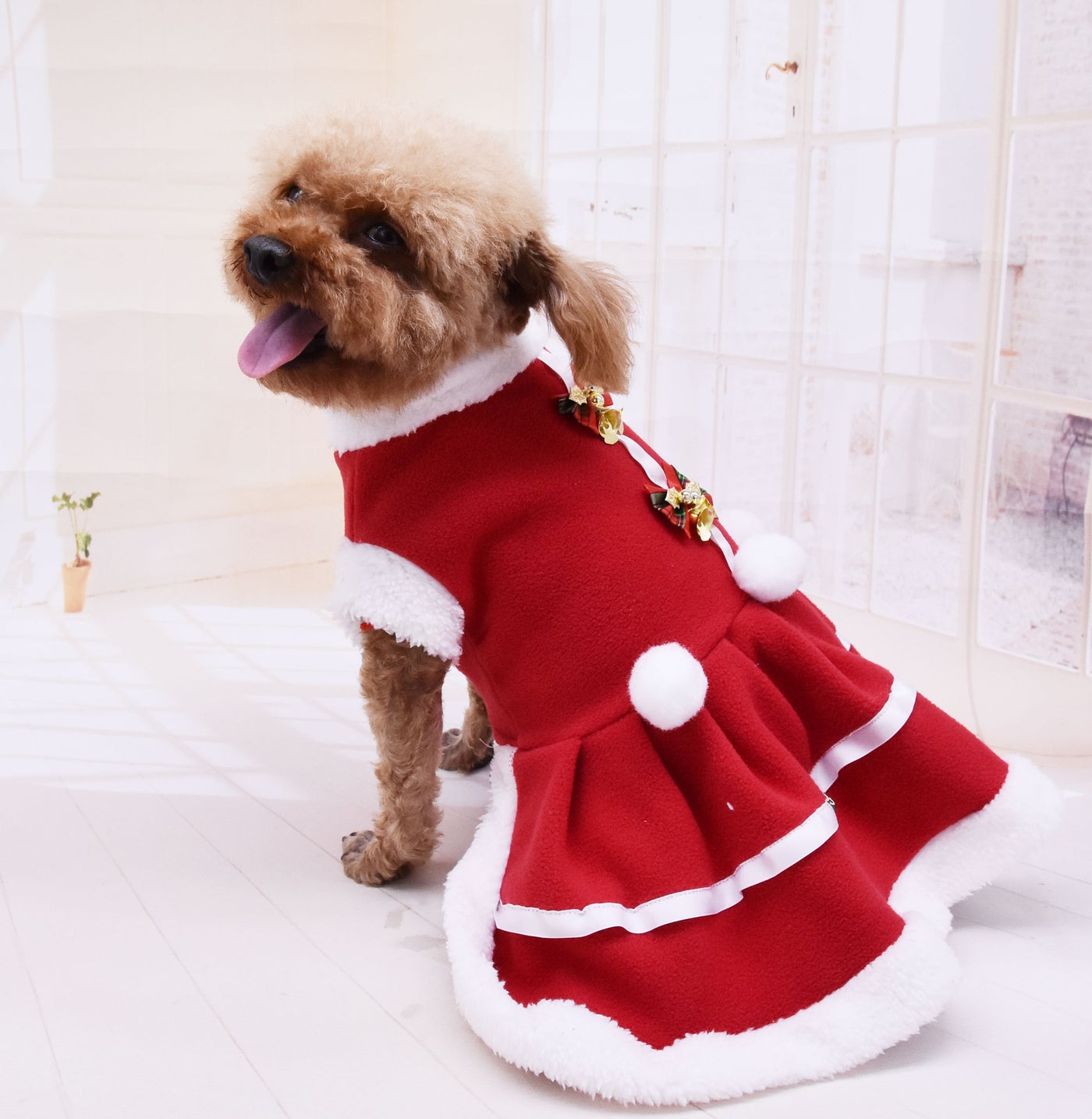 Fashion Pet Clothes Christmas Skirt Christmas Fleece Thickening