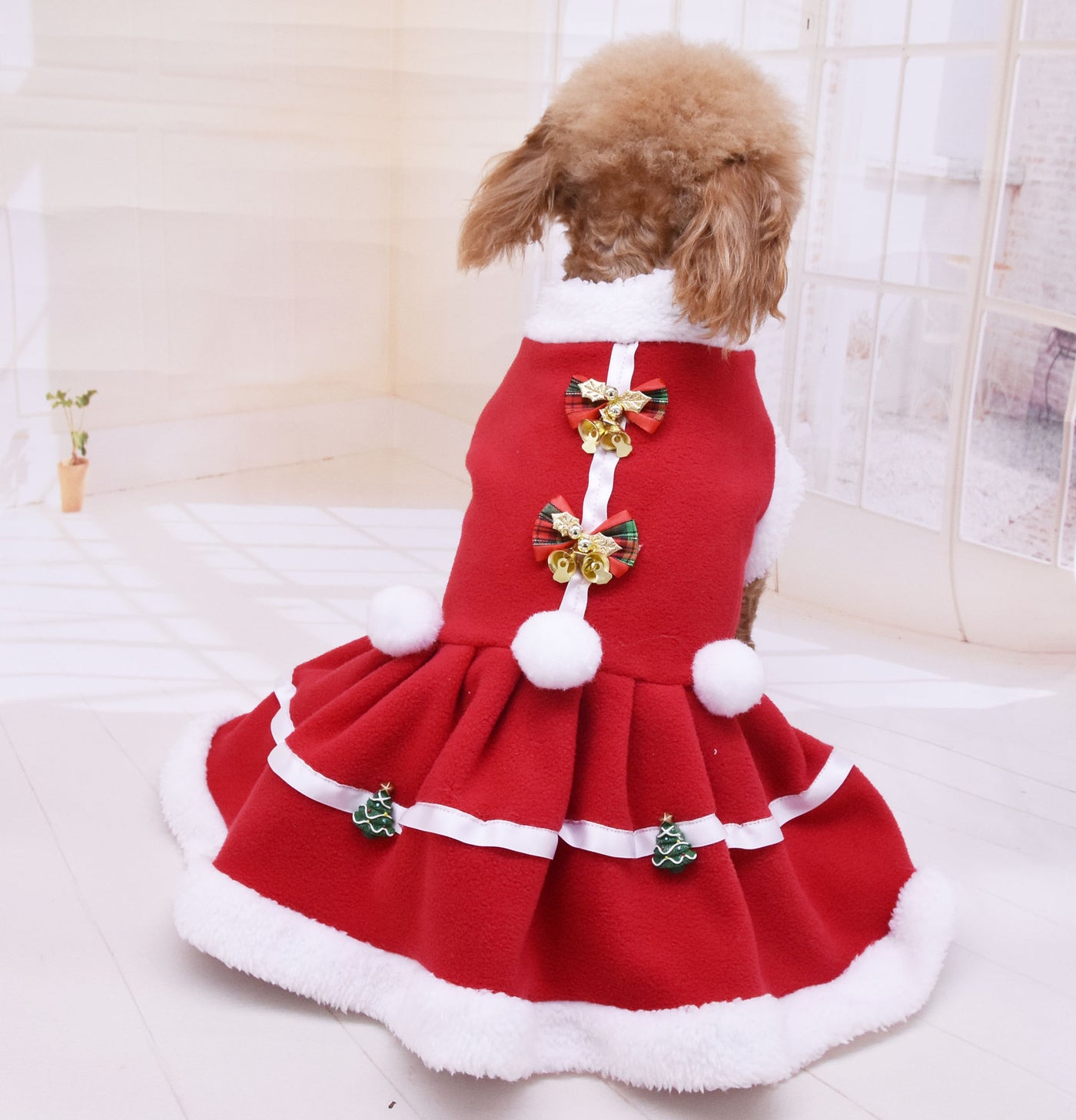 Fashion Pet Clothes Christmas Skirt Christmas Fleece Thickening