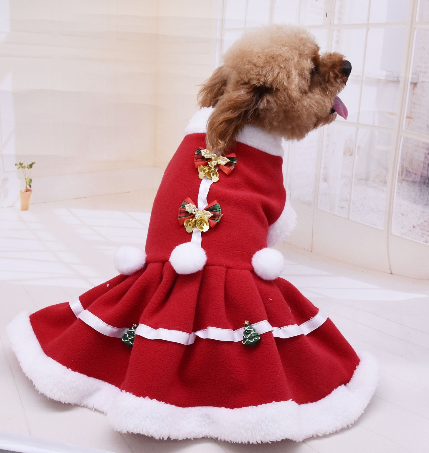 Fashion Pet Clothes Christmas Skirt Christmas Fleece Thickening