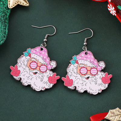 Funny Santa Claus Earrings Christmas Pendant Earrings Gift